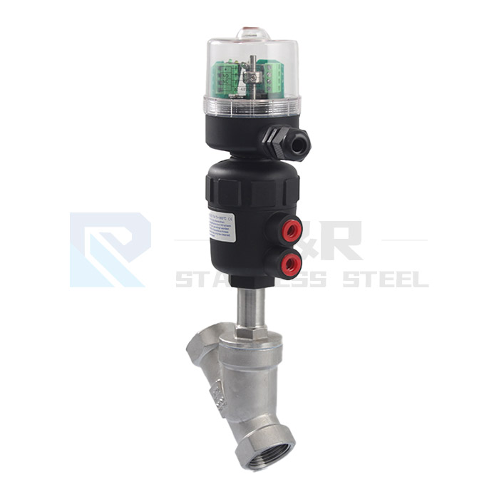 Threaded angle seat valve