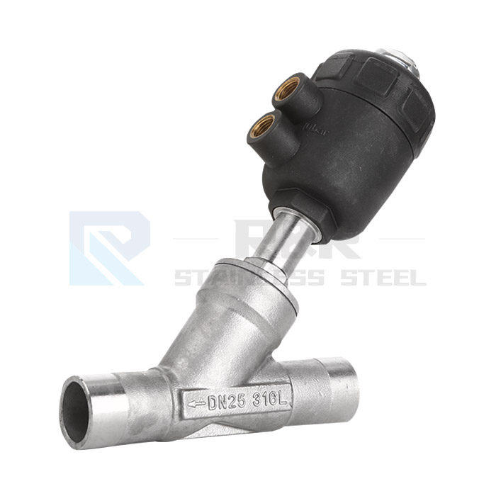 Welding angle seat valve