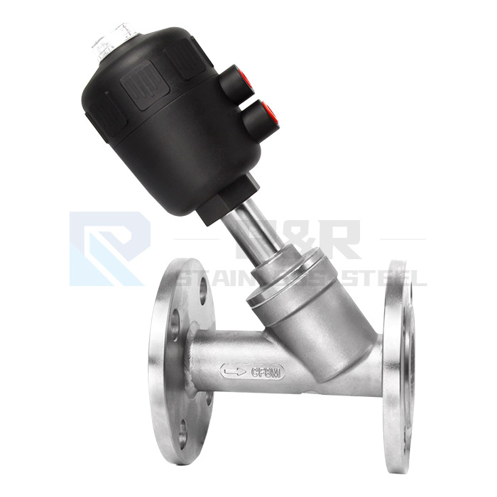 Flange angle seat valve