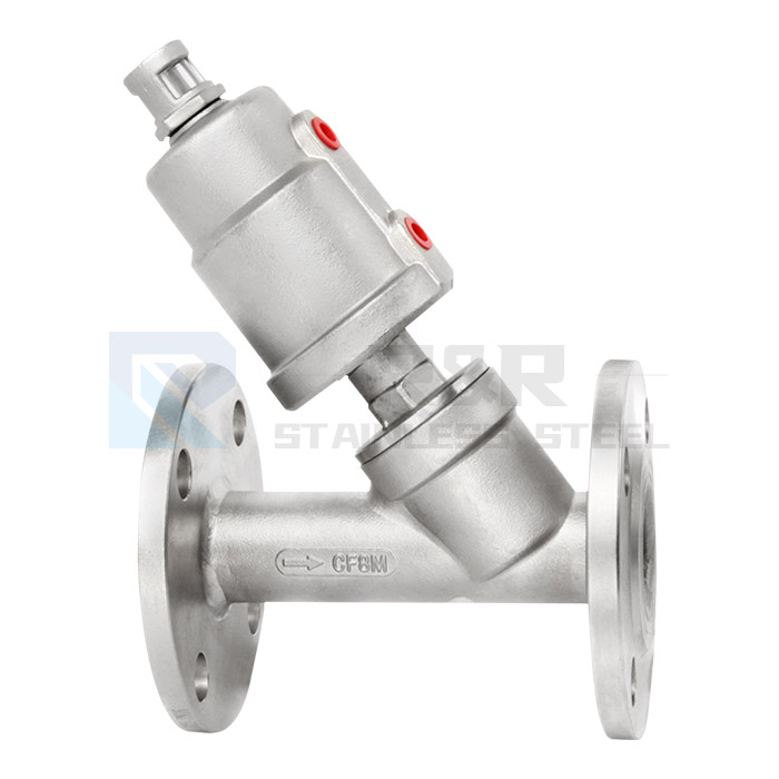 Flange angle seat valve