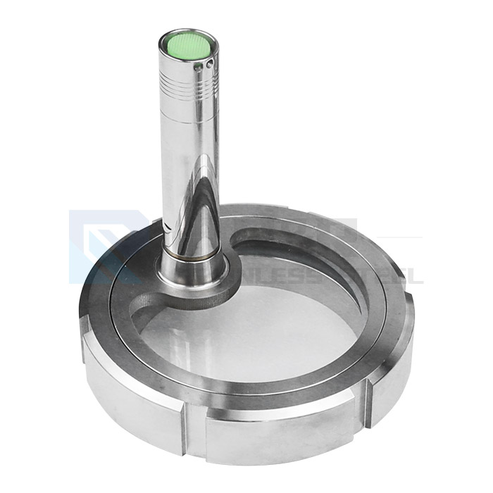 Sanitary stainless steel light indicator observation mirror