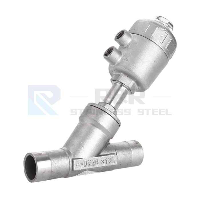 Welded corner seat valve