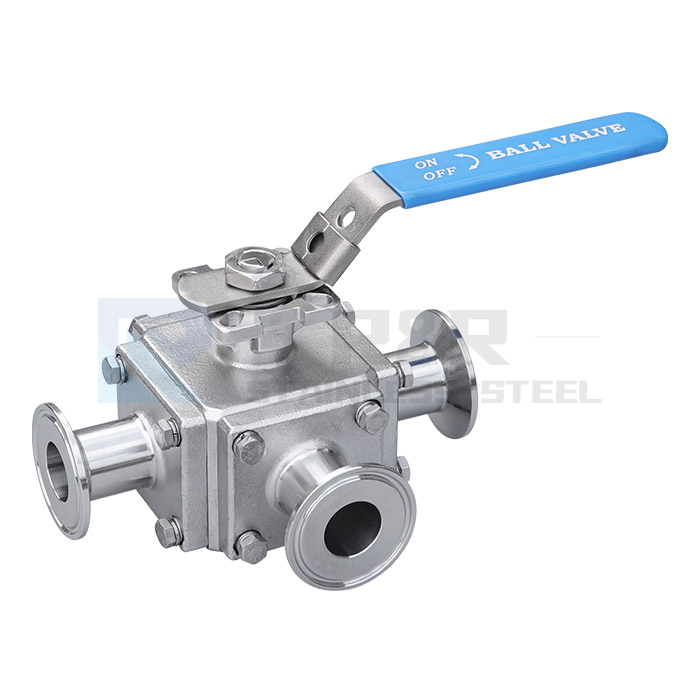 Three-way quick-install ball valve