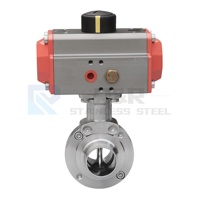 Pneumatic welded butterfly valve