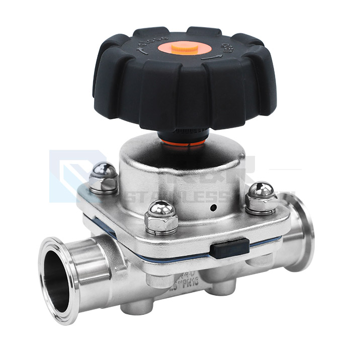 Through diaphragm valve