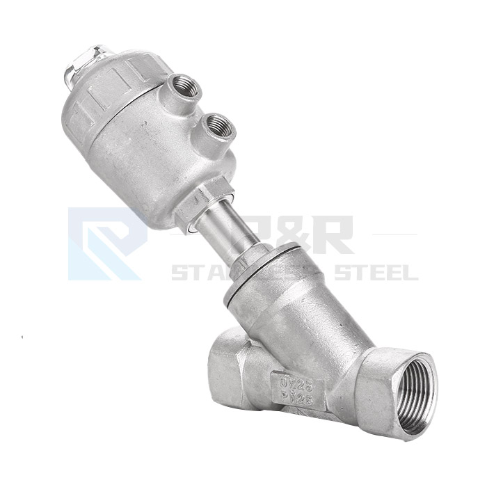Threaded angle seat valve