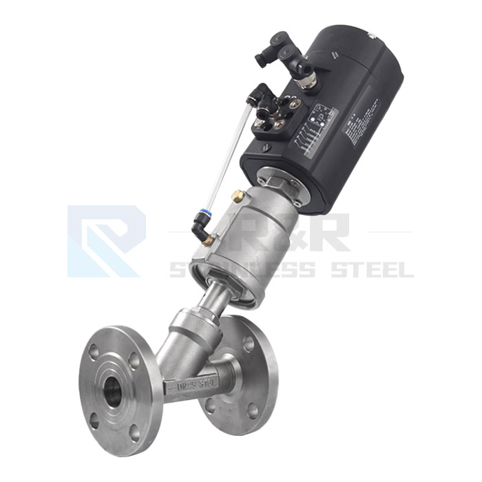 Flange angle seat valve