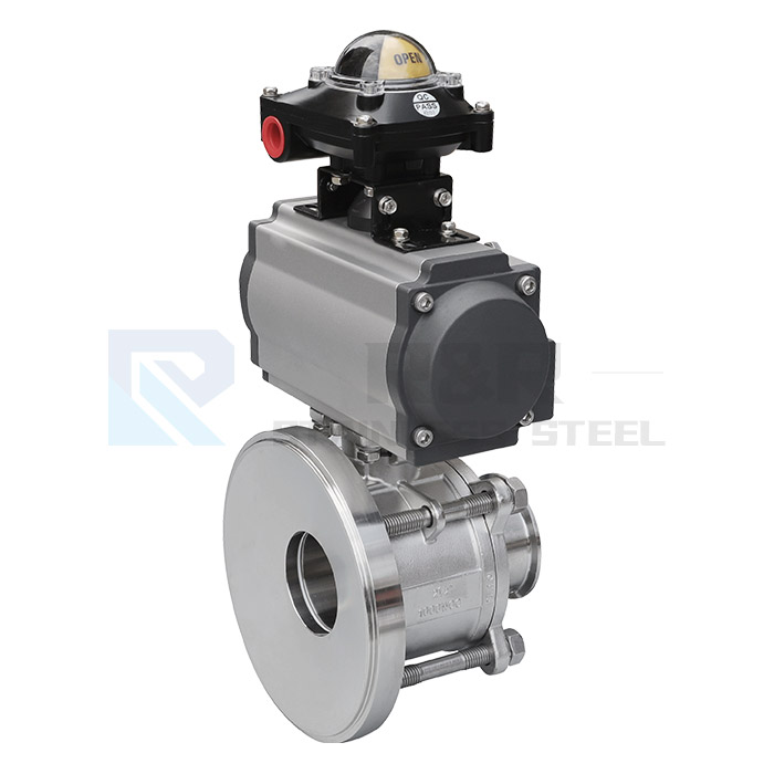 Pneumatic tank bottom ball valve