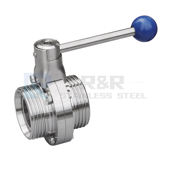 Pull rod external threaded butterfly valve