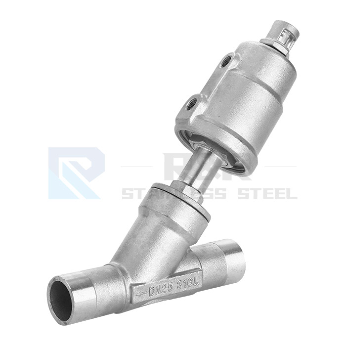 Welding angle seat valve