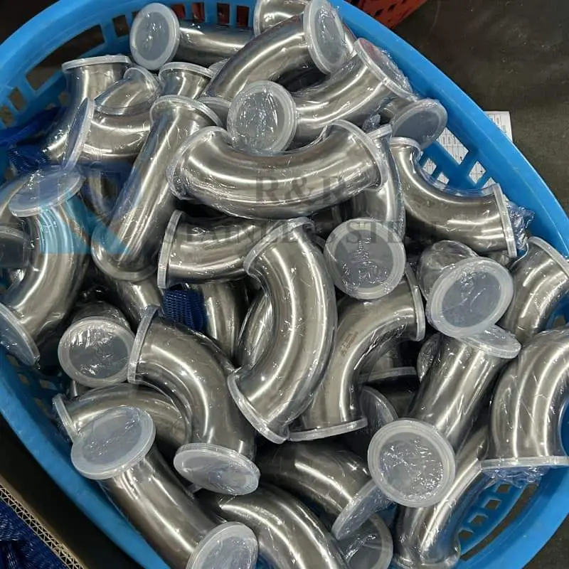 Sanitary grade stainless steel 90&deg; elbow