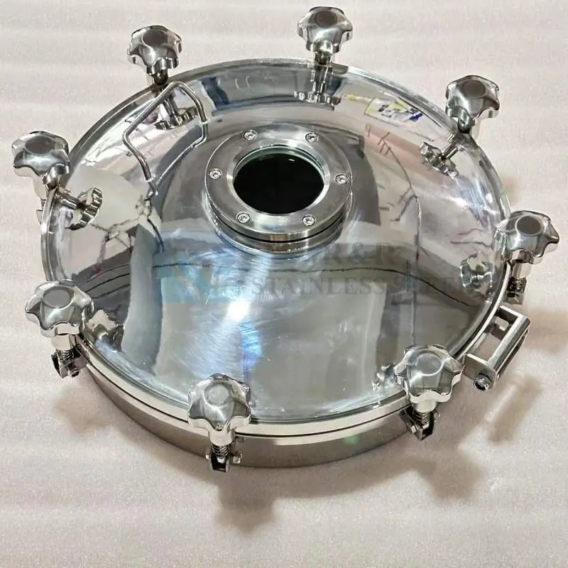 Pressure manhole with visual mirror