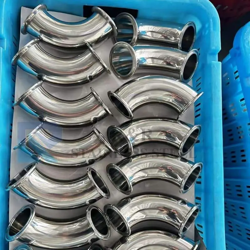 Sanitary grade stainless steel 90° elbow