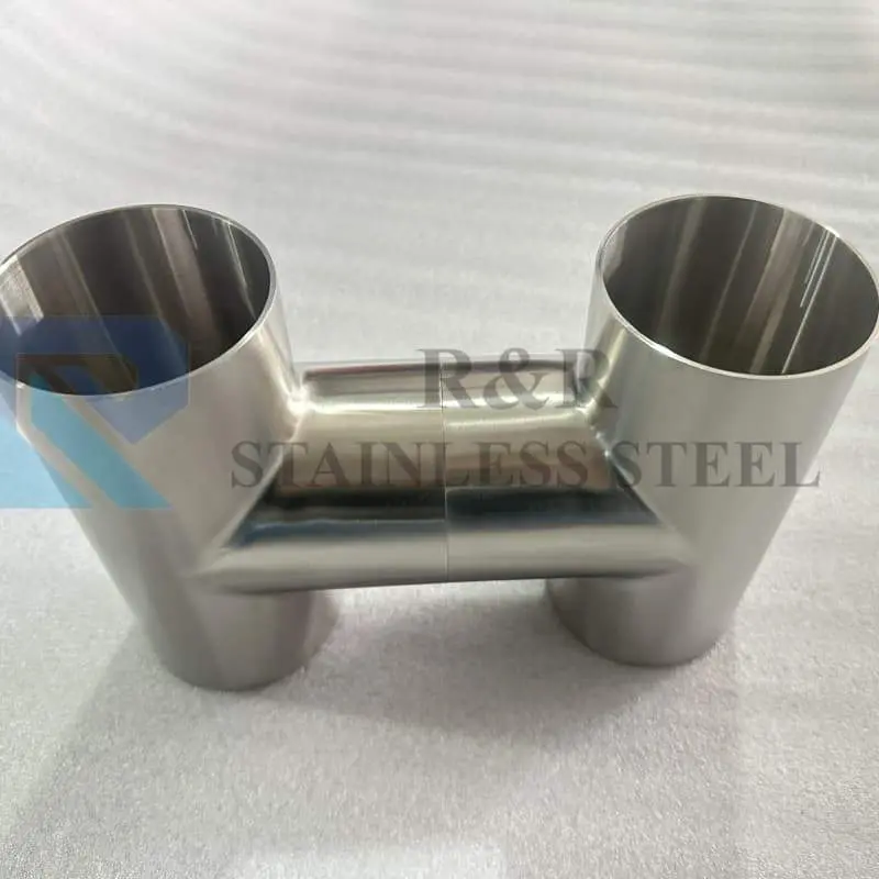 Sanitary welding equal diameter three-way