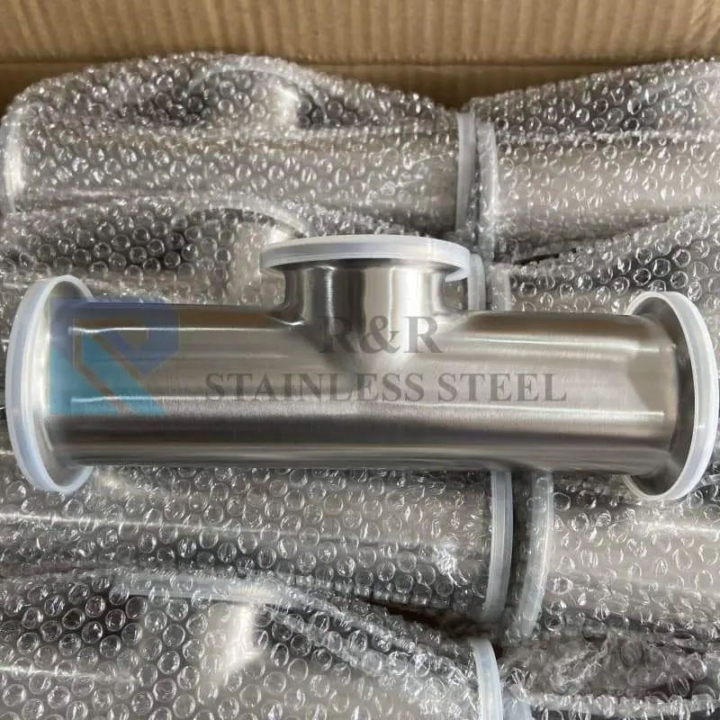 Sanitary grade welded short type three-way fitting / Clamp type short type three-way fitting