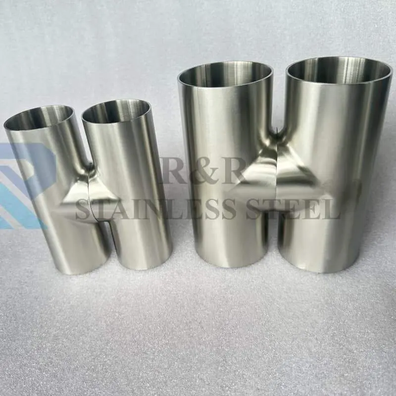 Sanitary grade welded short type three-way fitting / Clamp type short type three-way fitting