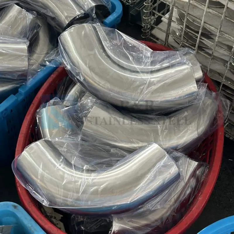 90° Welding long elbow mirror/satin