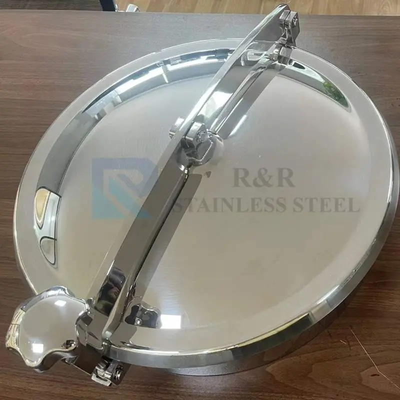 Round manhole cover, stainless steel handwheel